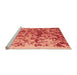 Sideview of Machine Washable Abstract Orange Modern Area Rugs, wshabs1134org