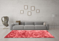 Machine Washable Abstract Red Modern Rug, wshabs1134red