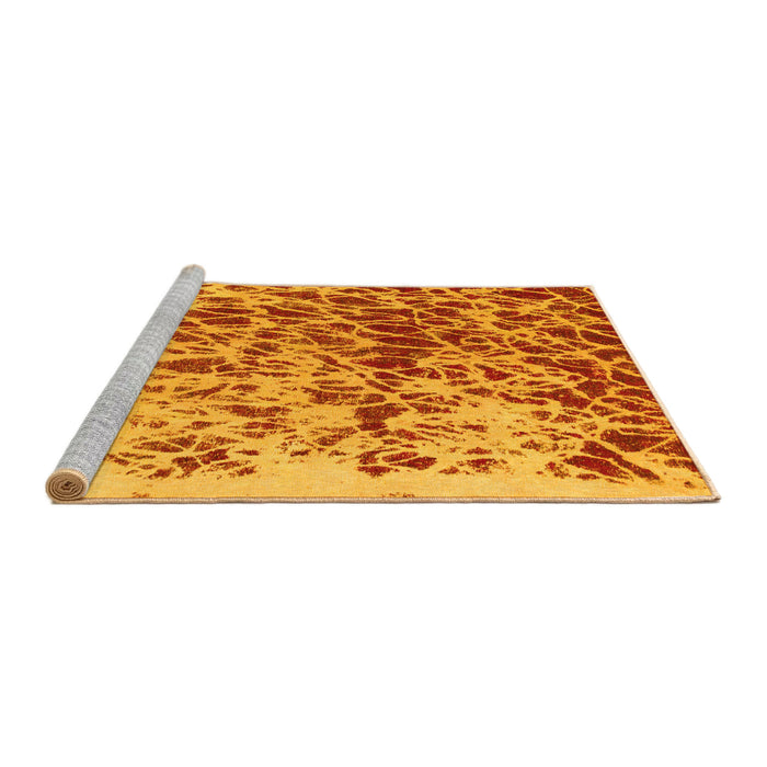 Sideview of Machine Washable Abstract Yellow Modern Rug, wshabs1134yw