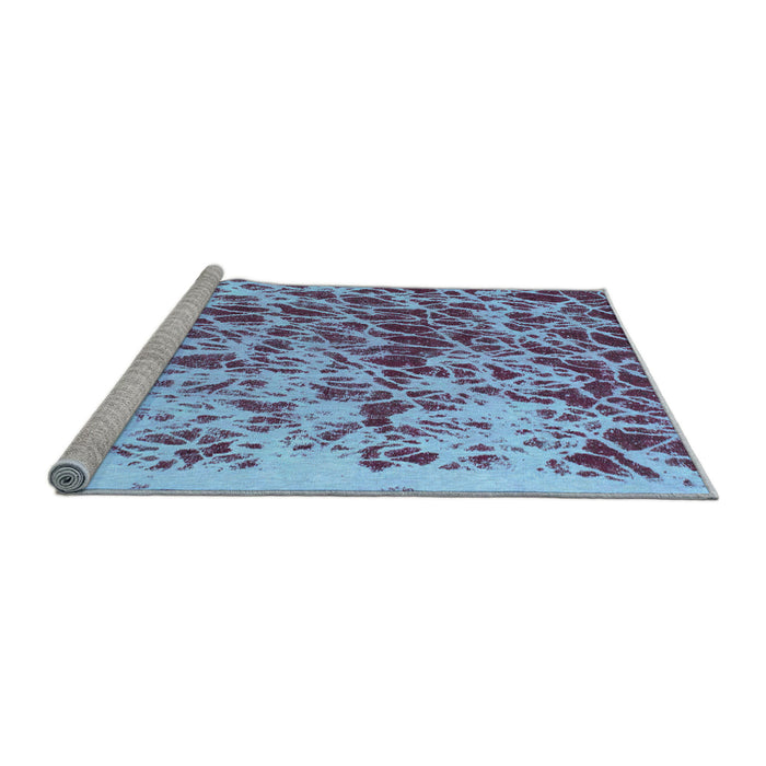 Sideview of Machine Washable Abstract Light Blue Modern Rug, wshabs1134lblu
