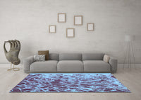 Machine Washable Abstract Light Blue Modern Rug, wshabs1134lblu