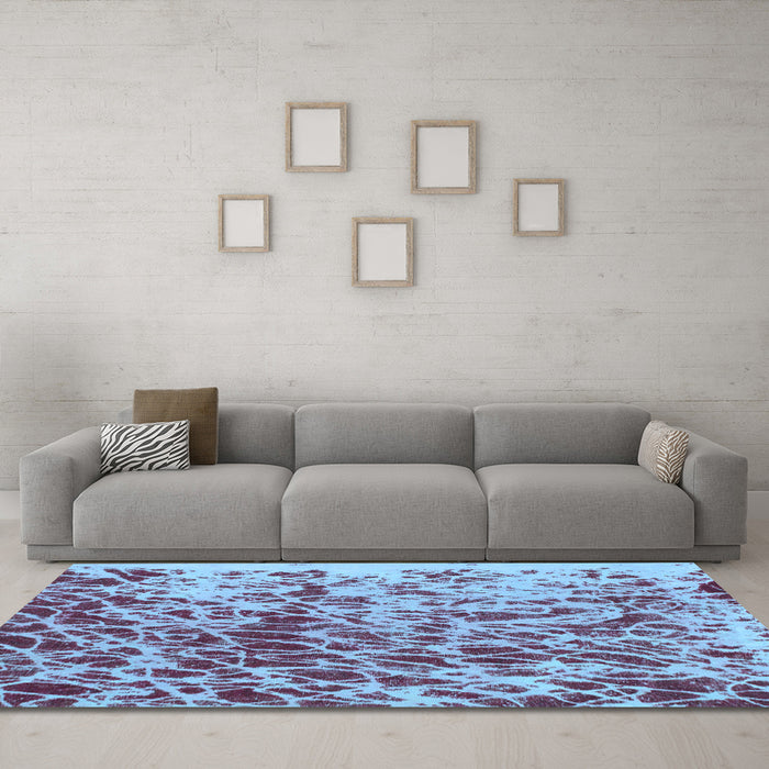 Machine Washable Abstract Light Blue Modern Rug in a Living Room, wshabs1134lblu