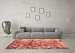 Machine Washable Abstract Brown Modern Rug in a Living Room,, wshabs1134brn