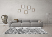 Machine Washable Abstract Gray Modern Rug, wshabs1134gry