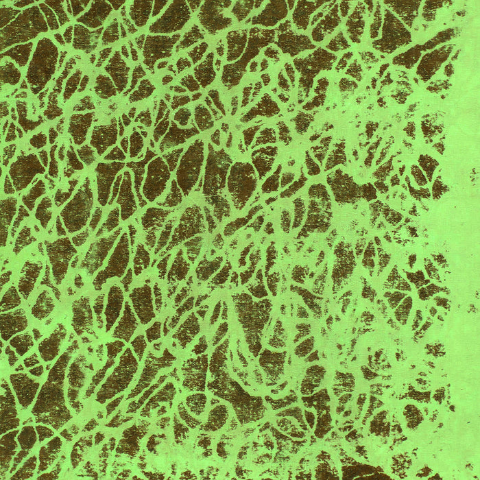 Square Machine Washable Abstract Green Modern Area Rugs, wshabs1134grn