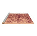 Sideview of Machine Washable Abstract Brown Modern Rug, wshabs1134brn