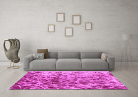 Machine Washable Abstract Pink Modern Rug, wshabs1134pnk