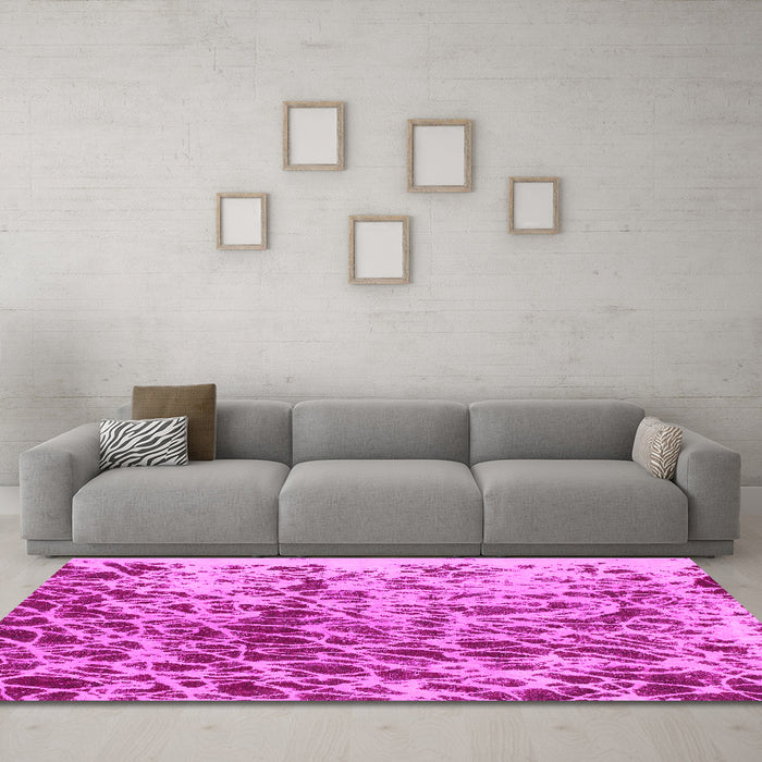 Machine Washable Abstract Pink Modern Rug in a Living Room, wshabs1134pnk