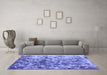 Machine Washable Abstract Blue Modern Rug in a Living Room, wshabs1134blu