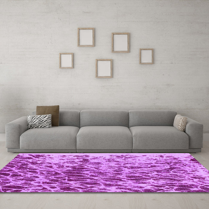 Machine Washable Abstract Purple Modern Area Rugs in a Living Room, wshabs1134pur