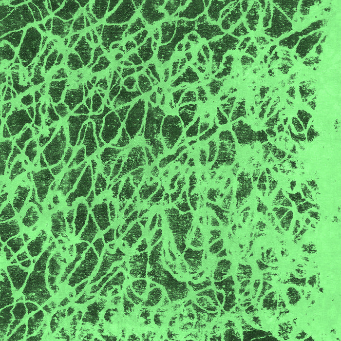 Square Machine Washable Abstract Emerald Green Modern Area Rugs, wshabs1134emgrn