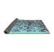 Sideview of Abstract Turquoise Modern Rug, abs1134turq