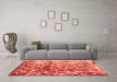 Machine Washable Abstract Orange Modern Area Rugs in a Living Room, wshabs1134org