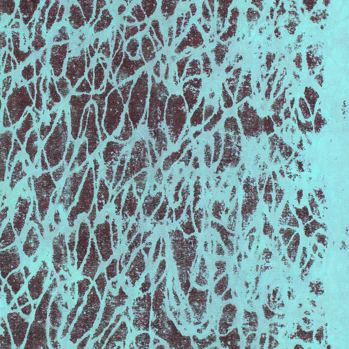 Machine Washable Abstract Turquoise Modern Area Rugs, wshabs1134turq