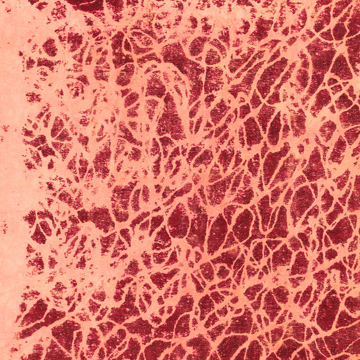 Square Machine Washable Abstract Orange Modern Area Rugs, wshabs1134org