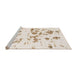 Sideview of Machine Washable Abstract Champagne Beige Rug, wshabs1135