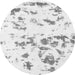 Round Machine Washable Abstract Gray Modern Rug, wshabs1135gry