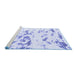 Sideview of Machine Washable Abstract Blue Modern Rug, wshabs1135blu