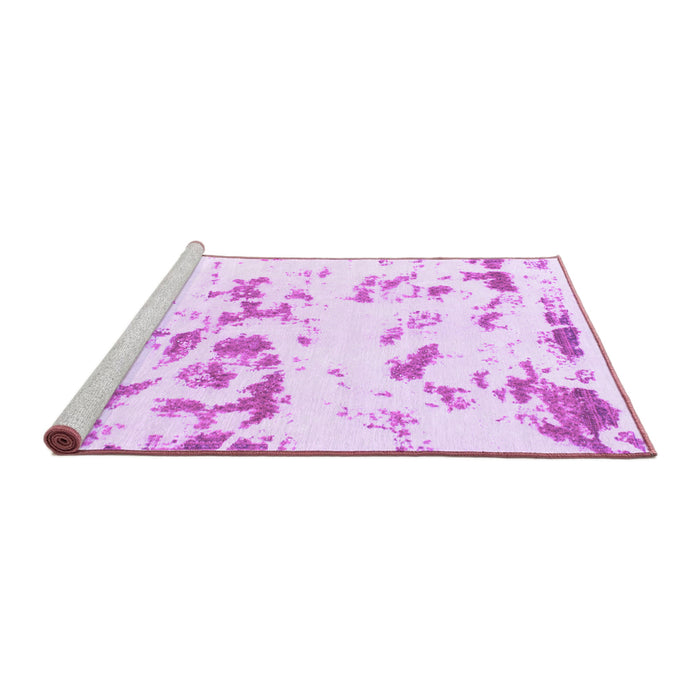 Sideview of Machine Washable Abstract Purple Modern Area Rugs, wshabs1135pur