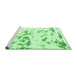 Sideview of Machine Washable Abstract Emerald Green Modern Area Rugs, wshabs1135emgrn