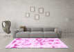 Machine Washable Abstract Pink Modern Rug in a Living Room, wshabs1135pnk