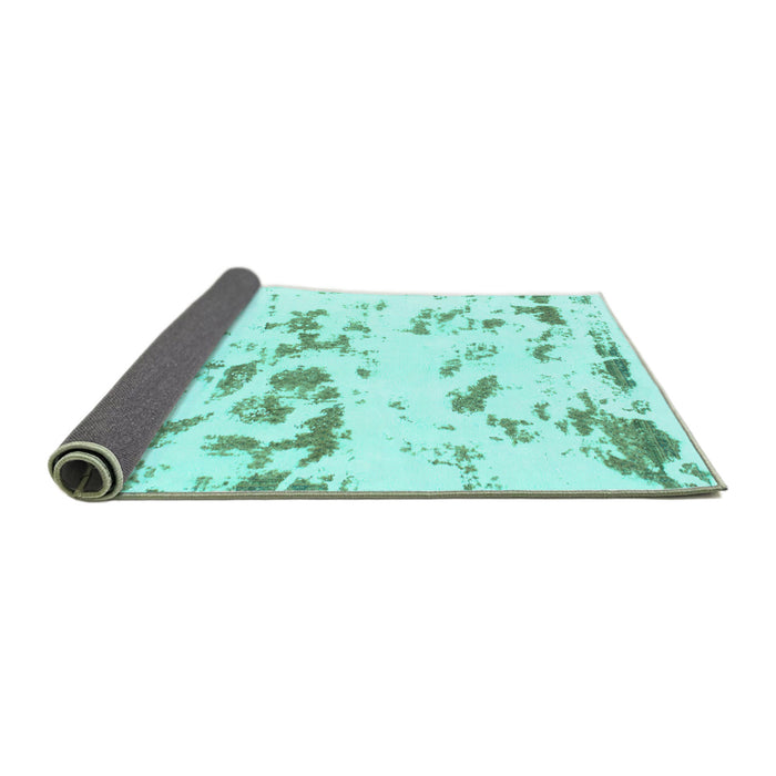 Sideview of Abstract Turquoise Modern Rug, abs1135turq