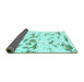 Sideview of Abstract Turquoise Modern Rug, abs1135turq