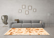 Machine Washable Abstract Orange Modern Area Rugs in a Living Room, wshabs1135org