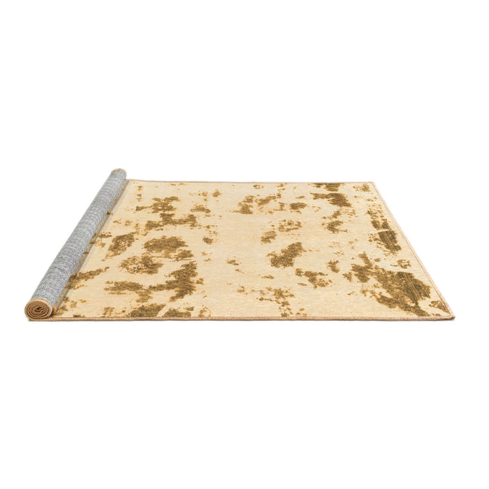 Sideview of Machine Washable Abstract Brown Modern Rug, wshabs1135brn