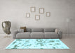 Machine Washable Abstract Light Blue Modern Rug in a Living Room, wshabs1135lblu