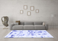 Machine Washable Abstract Blue Modern Rug, wshabs1135blu