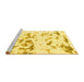 Sideview of Machine Washable Abstract Yellow Modern Rug, wshabs1135yw