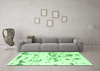 Machine Washable Abstract Emerald Green Modern Rug, wshabs1135emgrn