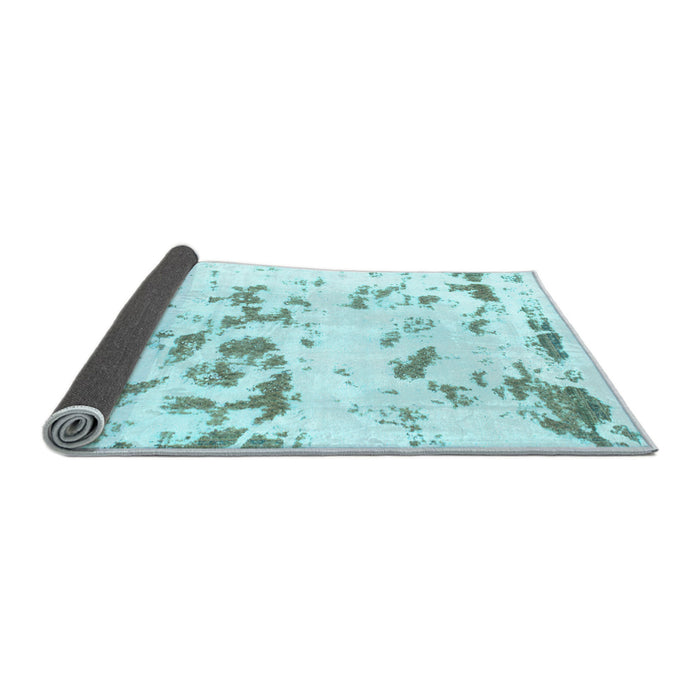 Sideview of Abstract Light Blue Modern Rug, abs1135lblu