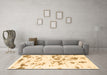 Machine Washable Abstract Brown Modern Rug in a Living Room,, wshabs1135brn