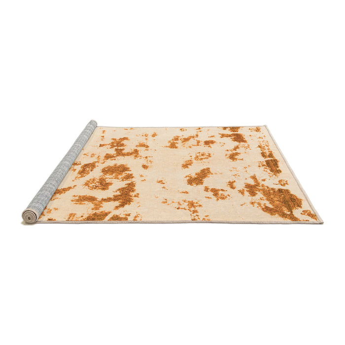 Sideview of Machine Washable Abstract Orange Modern Area Rugs, wshabs1135org