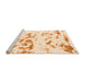 Sideview of Machine Washable Abstract Orange Modern Area Rugs, wshabs1135org