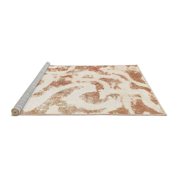 Sideview of Machine Washable Abstract Blanched Almond Beige Rug, wshabs1136