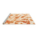 Sideview of Machine Washable Abstract Orange Modern Area Rugs, wshabs1136org