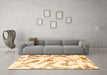 Machine Washable Abstract Brown Modern Rug in a Living Room,, wshabs1136brn