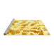 Sideview of Machine Washable Abstract Yellow Modern Rug, wshabs1136yw