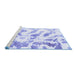 Sideview of Machine Washable Abstract Blue Modern Rug, wshabs1136blu