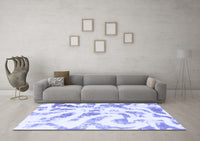 Machine Washable Abstract Blue Modern Rug, wshabs1136blu