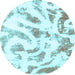 Round Abstract Light Blue Modern Rug, abs1136lblu