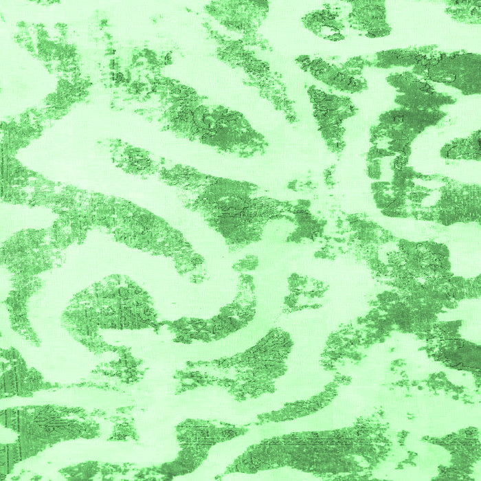 Square Machine Washable Abstract Emerald Green Modern Area Rugs, wshabs1136emgrn