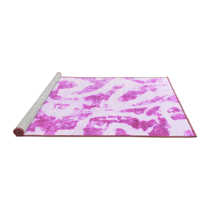 Sideview of Machine Washable Abstract Purple Modern Area Rugs, wshabs1136pur