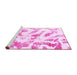 Sideview of Machine Washable Abstract Pink Modern Rug, wshabs1136pnk