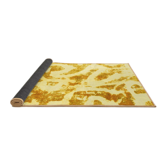 Sideview of Abstract Yellow Modern Rug, abs1136yw
