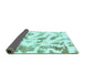 Sideview of Abstract Turquoise Modern Rug, abs1136turq