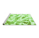 Sideview of Machine Washable Abstract Green Modern Area Rugs, wshabs1136grn